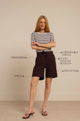 Studio Anneloes City Bermuda korte broek in espressokleur